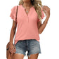 ✨【S-2XL】🌷Femeii Casual V-Neck Ruffle tricou cu mânecă scurtă🥰