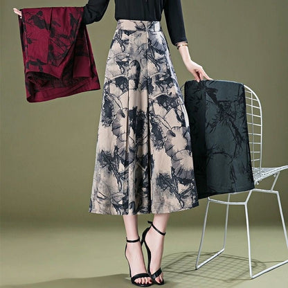 💖Fii o femeie elegantă 🌺 Pantaloni eleganți din sifon cu picioare largi