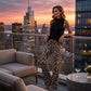 💝Reducere de 40%💝Set de top fără mâneci pentru femei și pantaloni largi cu imprimeu