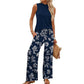 💝Reducere de 40%💝Set de top fără mâneci pentru femei și pantaloni largi cu imprimeu