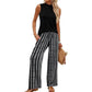 💝Reducere de 40%💝Set de top fără mâneci pentru femei și pantaloni largi cu imprimeu