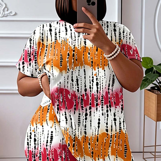 🎉Promoție de sărbători!❤️Set de lounge pentru femei, două piese, vopsit prin tie-dye