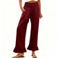 Pantaloni de lounge cu volane, stil Boho, pentru femei