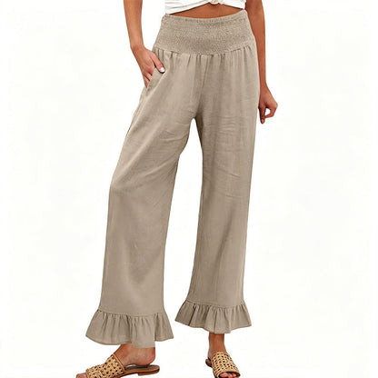 Pantaloni de lounge cu volane, stil Boho, pentru femei