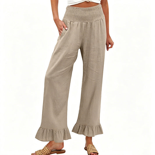 Pantaloni de lounge cu volane, stil Boho, pentru femei