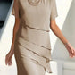 Rochie midi elegantă din șifon plisat