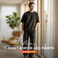 Set din 2 piese: tricou pentru bărbați și pantaloni cu croi larg
