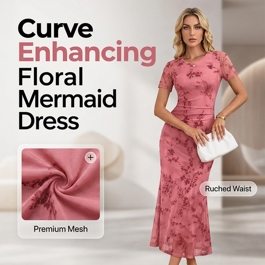 Rochie midi mermaid din plasă florală pentru femei