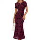 Rochie midi mermaid din plasă florală pentru femei