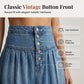 👗 REDUCERE DE 50% PENTRU TIMP LIMITAT! ✨ Fustă Maxi din Denim – Talie Înaltă, Cu Volane, Formă A, Cu Nasturi în Față ✨