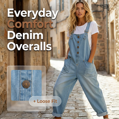🔥Noutăți și Oferte Speciale - Salopete Denim Casual, Lejere, cu Buzunare pentru Femei