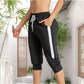 Pantaloni capri de jogging pentru femei, cu șnur și buzunare
