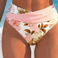 Bikini pentru femei, cu talie înaltă și imprimeu