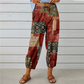 Pantaloni lungi cu imprimeu floral retro