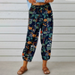 Pantaloni lungi cu imprimeu floral retro
