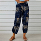 Pantaloni lungi cu imprimeu floral retro