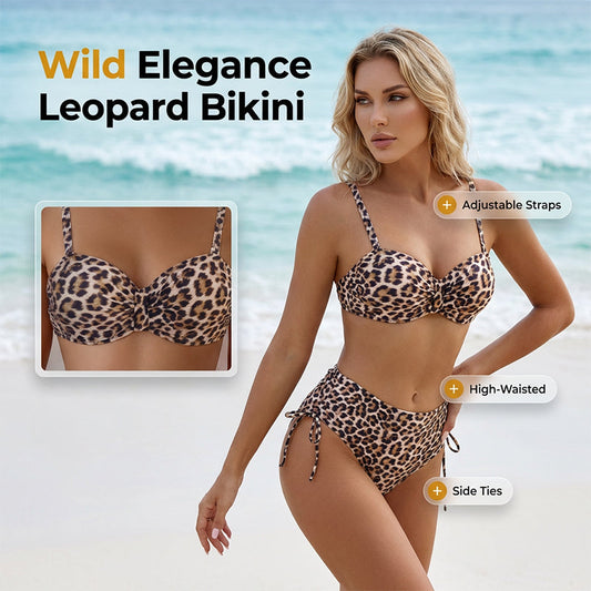 👙Set de bikini pentru femei, talie înaltă, top și fundă