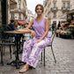 Set de top fără mâneci și pantaloni Capri imprimați