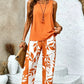 Set de top fără mâneci și pantaloni Capri imprimați
