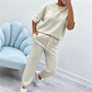 Set de top cu mânecă scurtă și pantaloni, casual pentru femei