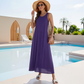 Rochie Maxi Casual Fără Mâneci pentru Femei