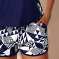 🩱 Set tankini damă 2 piese, top fără mâneci și pantaloni scurți cu imprimeu geometric