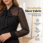 Rochie midi elegantă cu buline și guler tip cravată