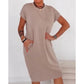 👗Rochie casual pentru femei, cu mânecă scurtă, tip tricou