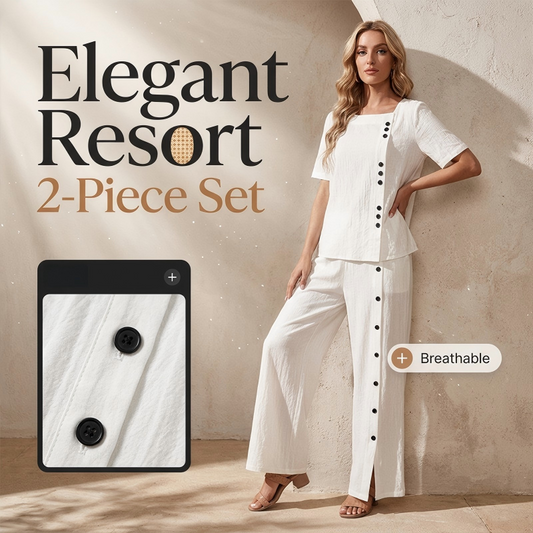 ✨ Set de 2 piese: Bluză casual pentru femei și pantaloni cu picior larg