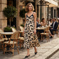Rochie pentru femei cu imprimeu leopard și bretele subțiri