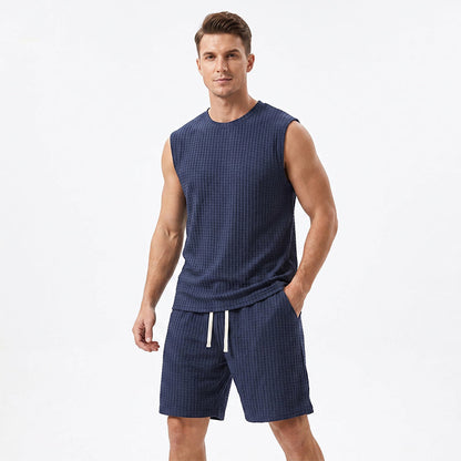 Set de tricou și pantaloni scurți pentru sport casual pentru bărbați