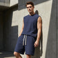 Set de tricou și pantaloni scurți pentru sport casual pentru bărbați