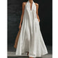 Rochie maxi elegantă de vară, casual, cu halter