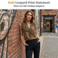 Top pentru femei, fără mâneci, cu imprimeu leopard, în stil francez, cu decolteu în V