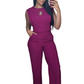 Set elegant fără mâneci, format din top scurt și pantaloni cu talie înaltă