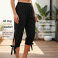 ☀️Pantaloni capri casual pentru femei, cu talie elastică