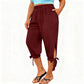 ☀️Pantaloni capri casual pentru femei, cu talie elastică