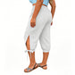 ☀️Pantaloni capri casual pentru femei, cu talie elastică