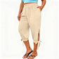 ☀️Pantaloni capri casual pentru femei, cu talie elastică