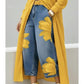 ✨👖Blugi largi Artistic Flower pentru femei