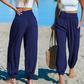 🌿Pantaloni lungi cu talie înaltă și pliuri