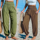 🌿Pantaloni lungi cu talie înaltă și pliuri