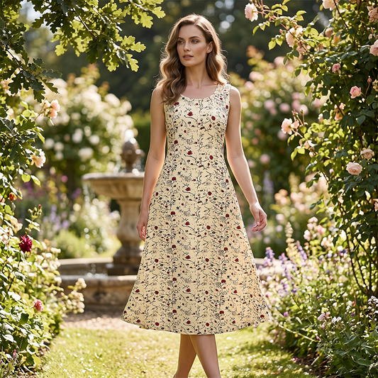 Rochie maxi fără mâneci, cu imprimeu floral, pentru femei, cu buzunare