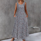 Rochie maxi fără mâneci, cu imprimeu floral, pentru femei, cu buzunare