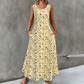 Rochie maxi fără mâneci, cu imprimeu floral, pentru femei, cu buzunare