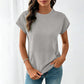 Tricou Casual pentru Femei cu Guler Rotund și Buzunar