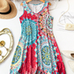 👗Rochie de vară casual, fără mâneci, în linie A – cu imprimeu, vaporoasă, ușoară ☀️