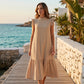 Rochie Maxi Casual de Vară din Material Creponat