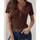 👚Cămașă casual cu croială subțire, mânecă scurtă, cu nasturi