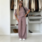 Set de top și pantaloni cu talie largă pentru femei